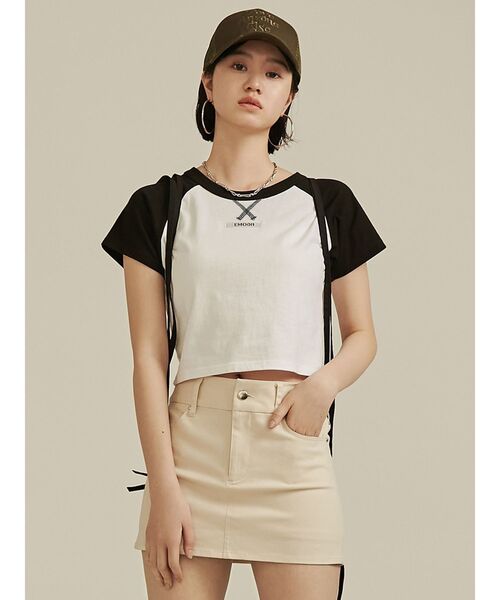 EMODA（エモダ）の「ラグランロゴTシャツ（Tシャツ/カットソー・レディース・レッド/パープル/ブラック・FREE）」の7枚目の写真