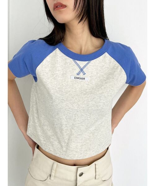 EMODA（エモダ）の「ラグランロゴTシャツ（Tシャツ/カットソー・レディース・レッド/パープル/ブラック・FREE）」の10枚目の写真