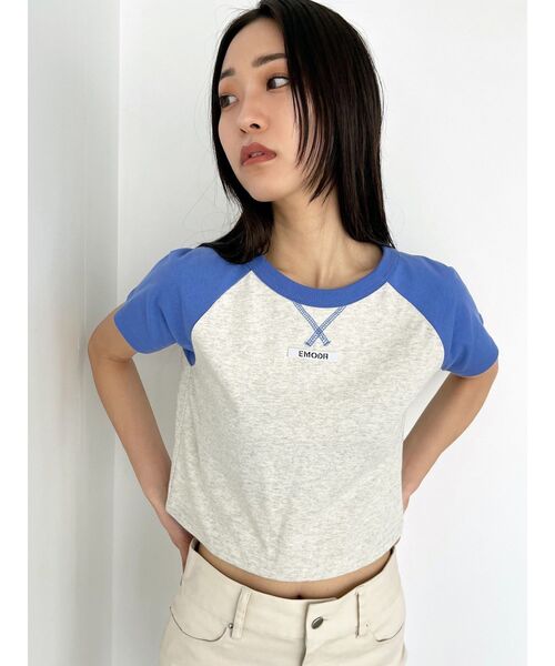 EMODA（エモダ）の「ラグランロゴTシャツ（Tシャツ/カットソー・レディース・レッド/パープル/ブラック・FREE）」の11枚目の写真