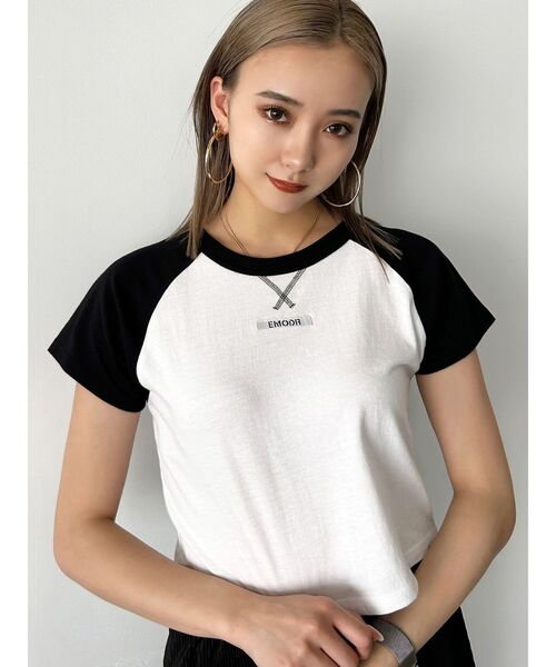EMODA（エモダ）の「ラグランロゴTシャツ（Tシャツ/カットソー・レディース・レッド/パープル/ブラック・FREE）」の14枚目の写真