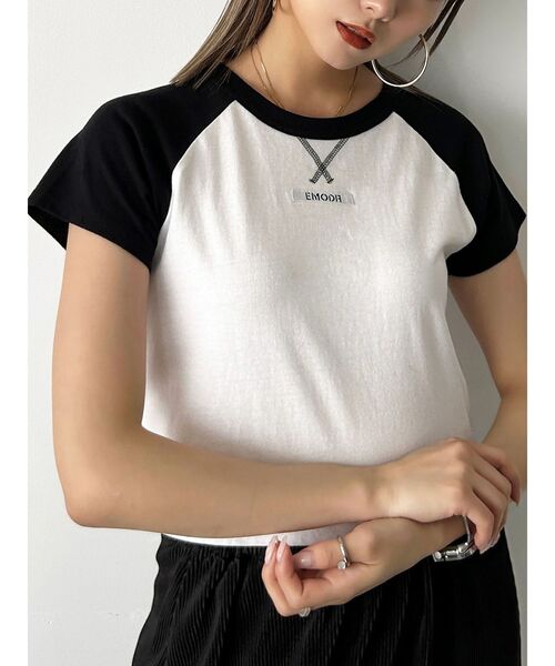 EMODA（エモダ）の「ラグランロゴTシャツ（Tシャツ/カットソー・レディース・レッド/パープル/ブラック・FREE）」の15枚目の写真