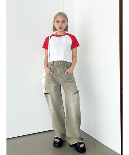 EMODA（エモダ）の「ラグランロゴTシャツ（Tシャツ/カットソー・レディース・レッド/パープル/ブラック・FREE）」の22枚目の写真