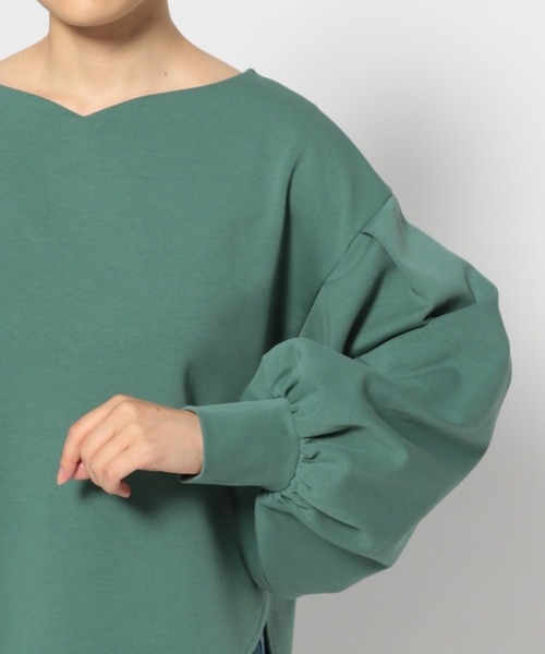 mysty woman（ミスティウーマン）の「ハートネックダンボールプルオーバー968222（Tシャツ/カットソー・レディース・ブラック/ベージュ/グリーン・FREE）」の12枚目の写真