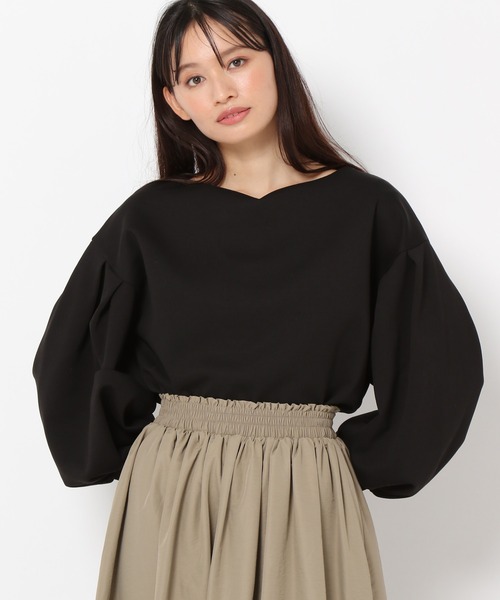 mysty woman（ミスティウーマン）の「ハートネックダンボールプルオーバー968222（Tシャツ/カットソー・レディース・ブラック/ベージュ/グリーン・FREE）」の19枚目の写真