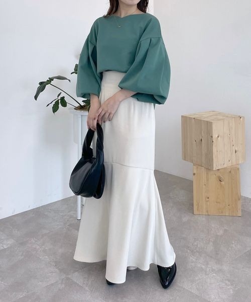 mysty woman（ミスティウーマン）の「ハートネックダンボールプルオーバー968222（Tシャツ/カットソー・レディース・ブラック/ベージュ/グリーン・FREE）」の22枚目の写真