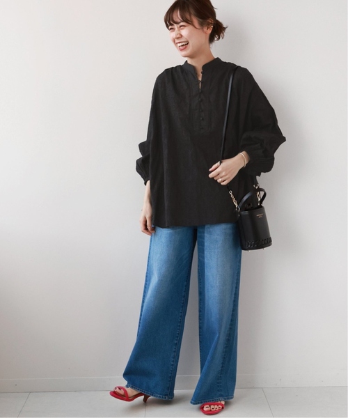 JOURNAL STANDARD relume(ジャーナルスタンダード レリューム)の「《追加4》コットンジャガードギャザーブラウス(シャツ/ブラウス・レディース・ホワイト/ブラック・FREE)」の22枚目の写真