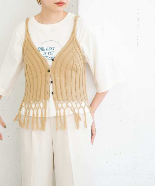 KBF（ケイビーエフ）の「フリンジニットビスチェ（その他トップス・レディース・ブルー系その他/ベージュ/ネイビー・ONE）」の18枚目の写真