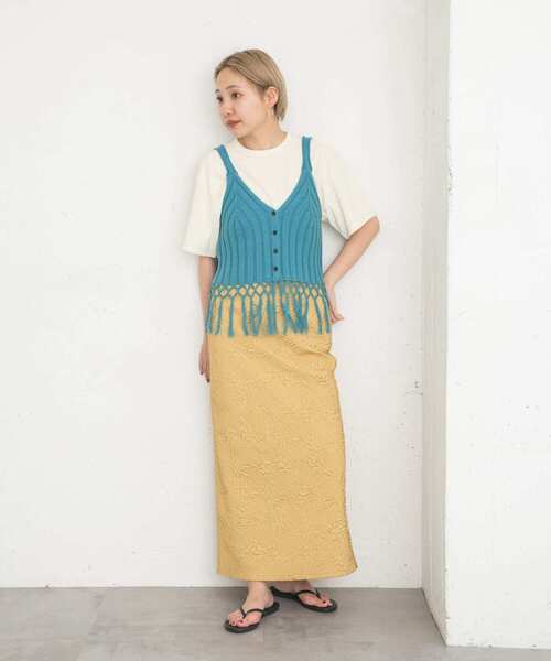 KBF（ケイビーエフ）の「フリンジニットビスチェ（その他トップス・レディース・ブルー系その他/ベージュ/ネイビー・ONE）」の16枚目の写真