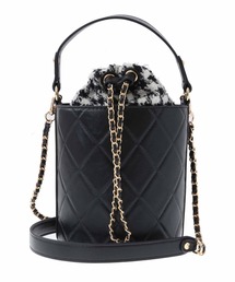 ツイード巾着バケツバッグ