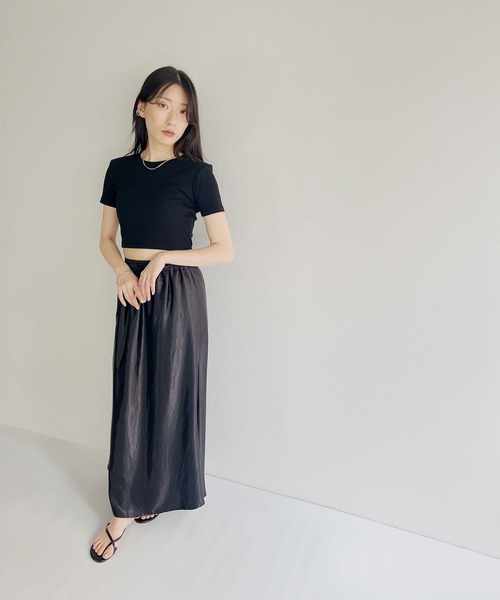 ISOOK(アイスー)の「【ZOZOTOWN限定】back open cropped tops / バックオープンクロップドトップス(Tシャツ/カットソー・レディース・ブラック/ホワイト・FREE)」の14枚目の写真