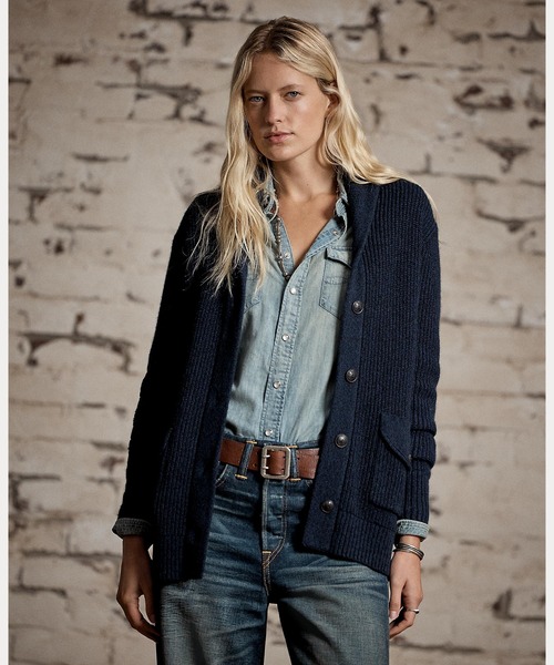 RRL　ダブルアールエル　カシミヤ　ニット カシミヤ ショール カラー カーディガン（ニット/セーター