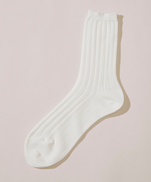 NANO universe（ナノユニバース）の「「NJ/CLUB」HOMESTOCKワイドリブソックス（ソックス/靴下・メンズ・ブラック/アイボリー/ホワイト・FREE）」の5枚目の写真