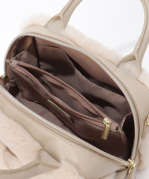 ikka（イッカ）の「エコファー2WAYミニショルダーバッグ（ショルダーバッグ・レディース・オフホワイト/ダークグリーン/ブラック/ベージュ・FREE）」の6枚目の写真