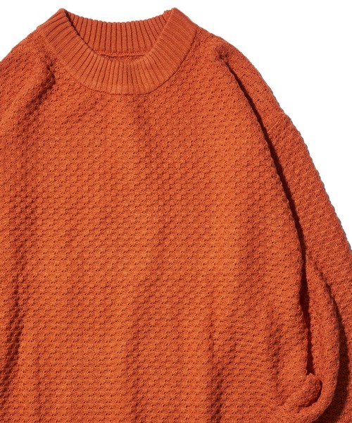 ADPOSION（アドポーション）の「【Revo.】ワッフル編みモックネックニット（ニット/セーター・メンズ・ブラック/オレンジ/グレー/マスタード/グリーン・MEDIUM/LARGE）」の5枚目の写真