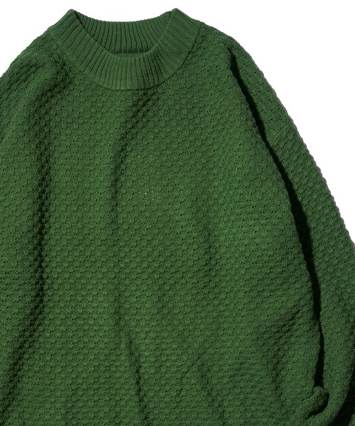 ADPOSION（アドポーション）の「【Revo.】ワッフル編みモックネックニット（ニット/セーター・メンズ・ブラック/オレンジ/グレー/マスタード/グリーン・MEDIUM/LARGE）」の3枚目の写真