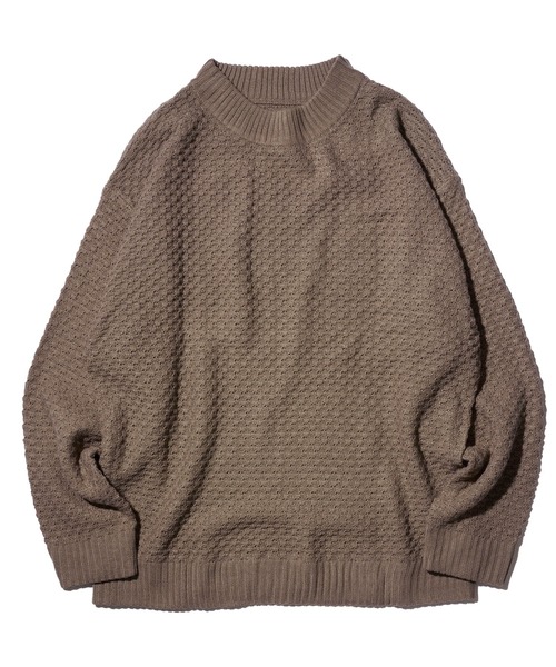 ADPOSION（アドポーション）の「【Revo.】ワッフル編みモックネックニット（ニット/セーター・メンズ・ブラック/オレンジ/グレー/マスタード/グリーン・MEDIUM/LARGE）」の9枚目の写真