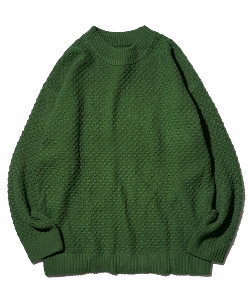 ADPOSION（アドポーション）の「【Revo.】ワッフル編みモックネックニット（ニット/セーター・メンズ・ブラック/オレンジ/グレー/マスタード/グリーン・MEDIUM/LARGE）」の11枚目の写真