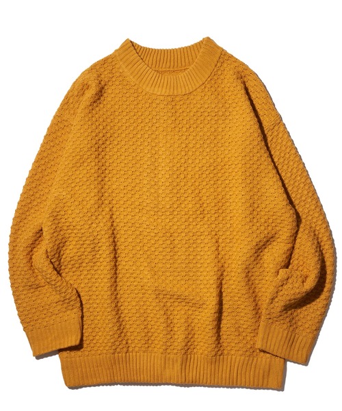 ADPOSION（アドポーション）の「【Revo.】ワッフル編みモックネックニット（ニット/セーター・メンズ・ブラック/オレンジ/グレー/マスタード/グリーン・MEDIUM/LARGE）」の13枚目の写真