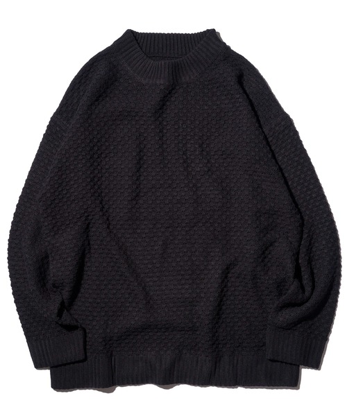 ADPOSION（アドポーション）の「【Revo.】ワッフル編みモックネックニット（ニット/セーター・メンズ・ブラック/オレンジ/グレー/マスタード/グリーン・MEDIUM/LARGE）」の7枚目の写真