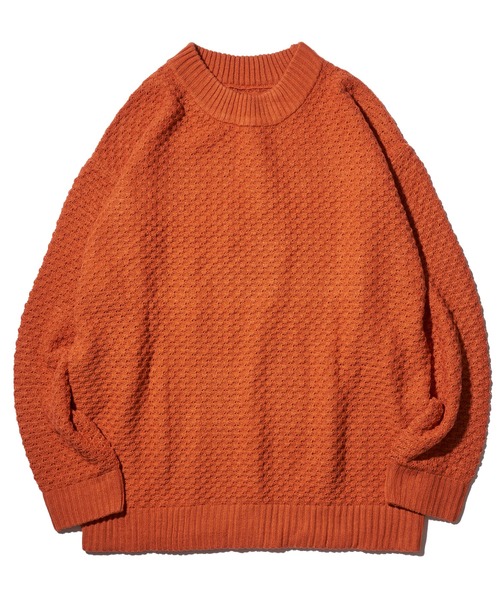 ADPOSION（アドポーション）の「【Revo.】ワッフル編みモックネックニット（ニット/セーター・メンズ・ブラック/オレンジ/グレー/マスタード/グリーン・MEDIUM/LARGE）」の15枚目の写真