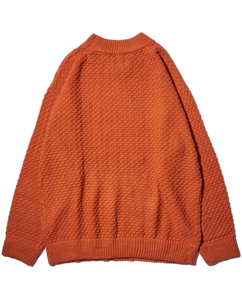 ADPOSION（アドポーション）の「【Revo.】ワッフル編みモックネックニット（ニット/セーター・メンズ・ブラック/オレンジ/グレー/マスタード/グリーン・MEDIUM/LARGE）」の16枚目の写真