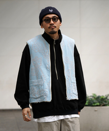 【URU / ウル】CUT JACQUARD ZIP UP VEST