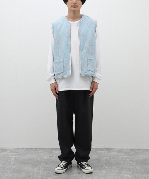 URU（ウル）の「【URU / ウル】CUT JACQUARD ZIP UP VEST（その他アウター・メンズ・ブルー系その他・3）」の10枚目の写真