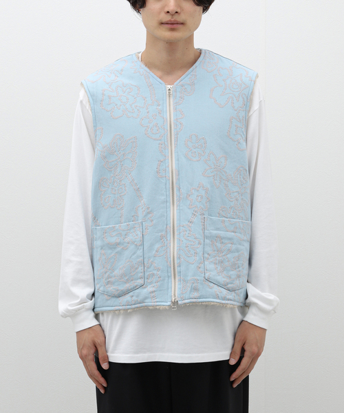 URU（ウル）の「【URU / ウル】CUT JACQUARD ZIP UP VEST（その他アウター・メンズ・ブルー系その他・3）」の11枚目の写真