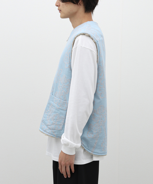 URU（ウル）の「【URU / ウル】CUT JACQUARD ZIP UP VEST（その他アウター・メンズ・ブルー系その他・3）」の12枚目の写真