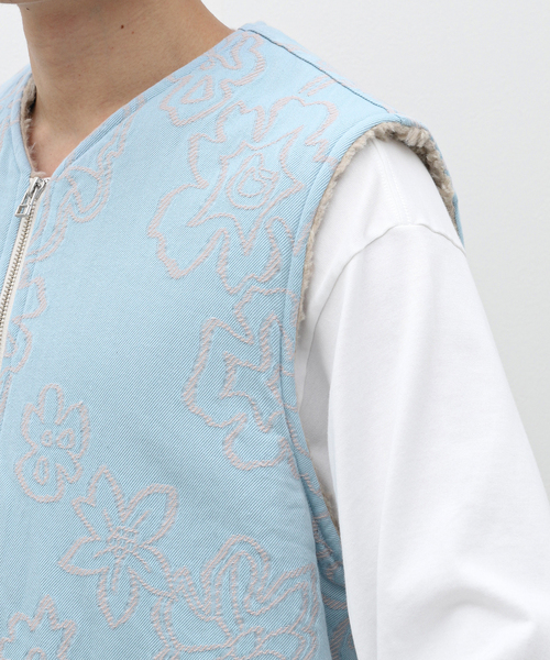 URU（ウル）の「【URU / ウル】CUT JACQUARD ZIP UP VEST（その他アウター・メンズ・ブルー系その他・3）」の16枚目の写真