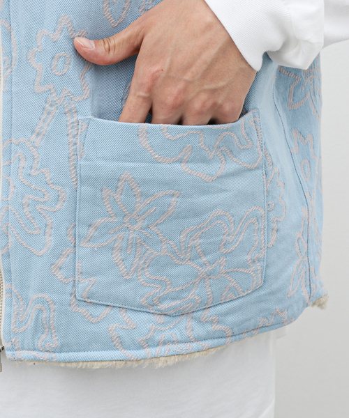 URU（ウル）の「【URU / ウル】CUT JACQUARD ZIP UP VEST（その他アウター・メンズ・ブルー系その他・3）」の17枚目の写真