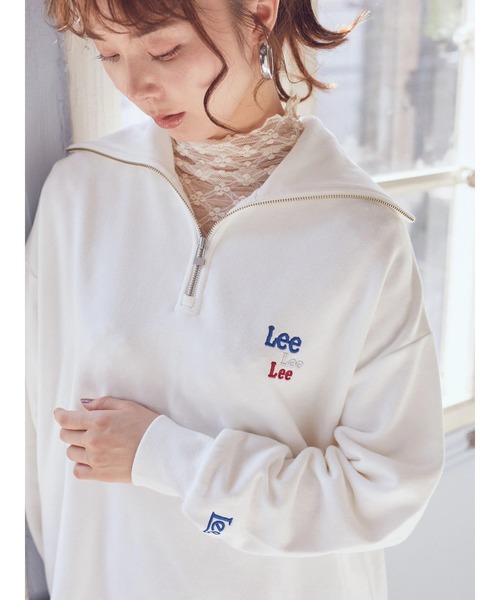 Lee(リー)の「Lee×e.m.a.e. ハーフジップ刺繍スウェット(スウェット・レディース・ブルー/ピンク/オフホワイト・FREE)」の7枚目の写真