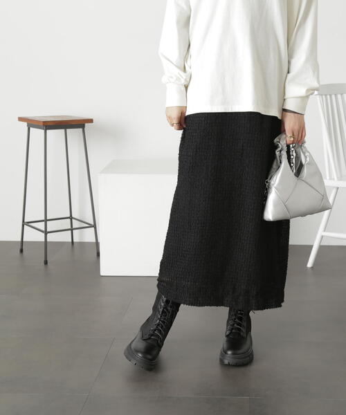 FREE'S MART（フリーズマート）の「◆フェザーシフォンナロースカート（スカート・レディース・ブラック/ホワイト・SMALL/MEDIUM）」の9枚目の写真