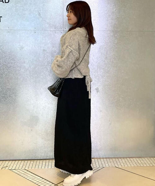 FREE'S MART（フリーズマート）の「◆フェザーシフォンナロースカート（スカート・レディース・ブラック/ホワイト・SMALL/MEDIUM）」の11枚目の写真