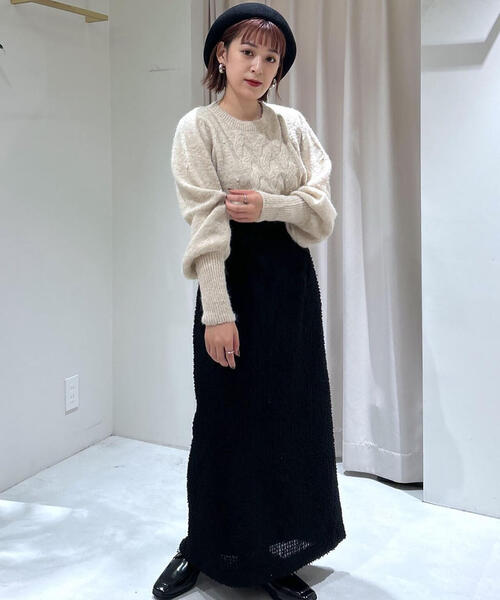 FREE'S MART（フリーズマート）の「◆フェザーシフォンナロースカート（スカート・レディース・ブラック/ホワイト・SMALL/MEDIUM）」の12枚目の写真