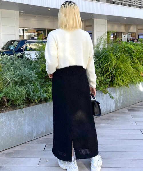 FREE'S MART（フリーズマート）の「◆フェザーシフォンナロースカート（スカート・レディース・ブラック/ホワイト・SMALL/MEDIUM）」の14枚目の写真