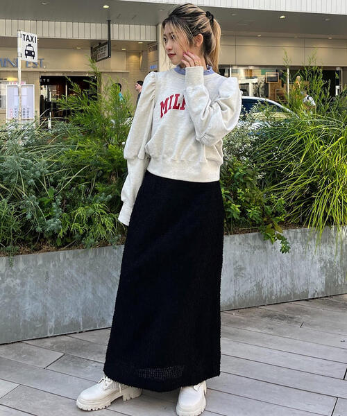 FREE'S MART（フリーズマート）の「◆フェザーシフォンナロースカート（スカート・レディース・ブラック/ホワイト・SMALL/MEDIUM）」の17枚目の写真