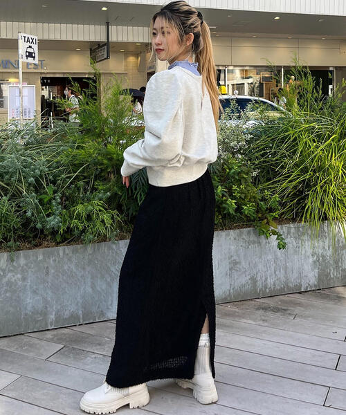 FREE'S MART（フリーズマート）の「◆フェザーシフォンナロースカート（スカート・レディース・ブラック/ホワイト・SMALL/MEDIUM）」の18枚目の写真