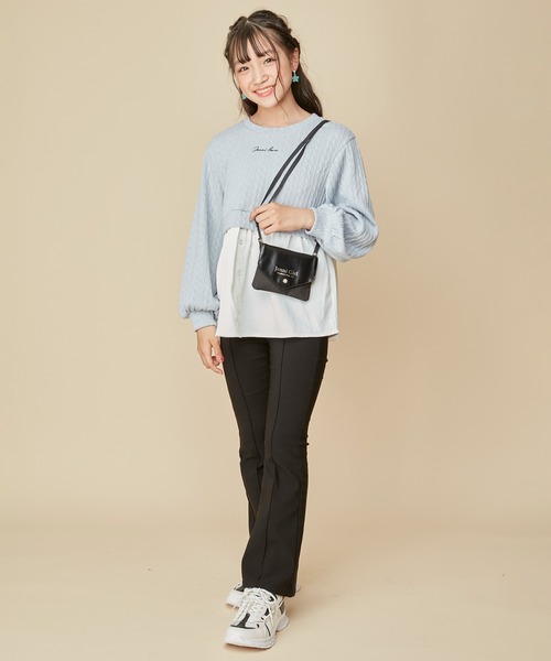 JENNI love(ジェニィラブ)の「ジャガードニットドッキングトップス(ニット/セーター・キッズ・サックスブルー/チャコールグレー/オフホワイト・130cm/140cm/150cm/160cm)」の10枚目の写真