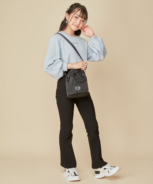 JENNI love(ジェニィラブ)の「ジャガードニットドッキングトップス(ニット/セーター・キッズ・サックスブルー/チャコールグレー/オフホワイト・130cm/140cm/150cm/160cm)」の8枚目の写真