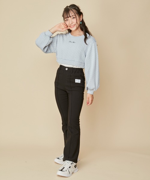 JENNI love(ジェニィラブ)の「ジャガードニットドッキングトップス(ニット/セーター・キッズ・サックスブルー/チャコールグレー/オフホワイト・130cm/140cm/150cm/160cm)」の12枚目の写真