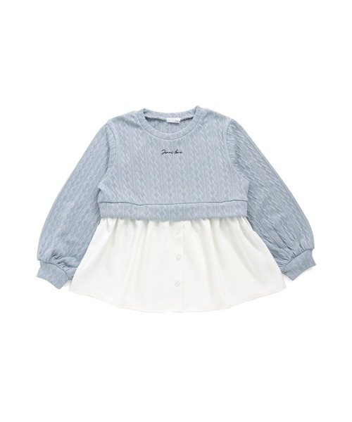 JENNI love(ジェニィラブ)の「ジャガードニットドッキングトップス(ニット/セーター・キッズ・サックスブルー/チャコールグレー/オフホワイト・130cm/140cm/150cm/160cm)」の19枚目の写真