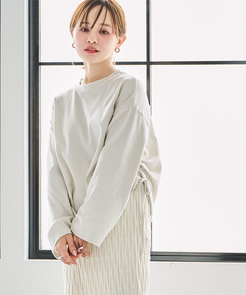 KOBE LETTUCE（コウベレタス）の「[ 田中亜希子さんコラボ ] 選べる2タイプ ソフトコットンロンT（Tシャツ/カットソー・レディース・ホワイト系その他/ホワイト系/チャコール/ホワイト×ブラック/グレー系/ホワイト系1/ベージュ系その他/ブラック/ブラック系/ベージュ系その他2/アイボリー系1/ブラック系1/ブラック系その他2/ホワイト系2/レッド系その他/レッド系その他2/ホワイト系3/ブラック系その他/アイボリー系・M2/1/M1/2/3/M3）」の17枚目の写真