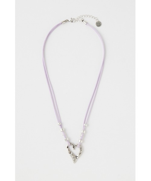 MOUSSY（マウジー）の「HEART SHAPE F/LEATHER ネックレス（ネックレス・レディース・ライトパープル/ブラック・FREE）」の7枚目の写真