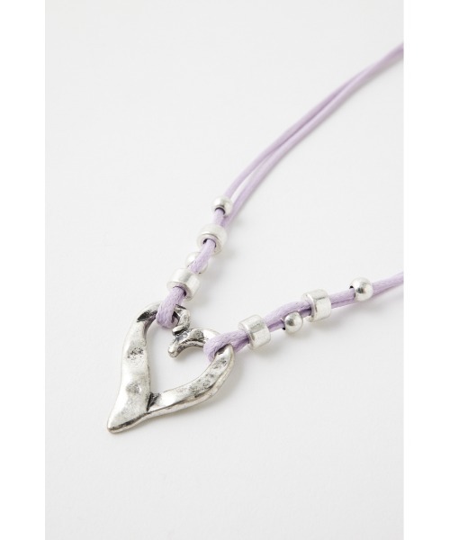 MOUSSY（マウジー）の「HEART SHAPE F/LEATHER ネックレス（ネックレス・レディース・ライトパープル/ブラック・FREE）」の8枚目の写真