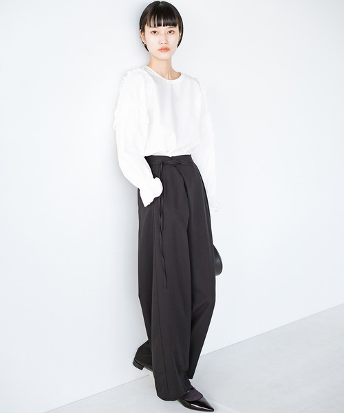 haco!(ハコ)の「すっきりスタイルアップで格上げしてくれる!ラップ風ワイドめ美脚パンツ(その他パンツ・レディース・ブラック/グレー・SMALL/MEDIUM/LARGE/X-LARGE)」の13枚目の写真