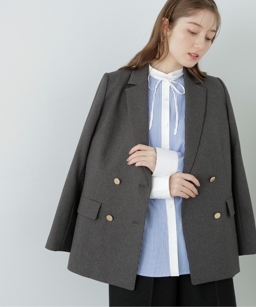 N.（N. Natural Beauty Basic）（エヌエヌナチュラルビューティーベーシック）の「【WEB限定】◆ダブルブレストテーラードジャケット（テーラードジャケット・レディース・グレー/ブラウン系その他/ネイビー・SMALL/MEDIUM）」の21枚目の写真