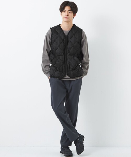 y2k STONE  ダウンベスト XL Olive テック系 TAION（タイオン）の「＜TAION＞ミリタリー Vネック ダブルジップ