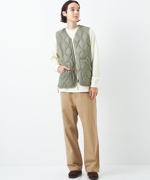 TAION(タイオン)の「<TAION>ミリタリー Vネック ダブルジップ ダウンベスト(ダウンベスト・メンズ・オリーブ/ブラック/ライトグレー/ケリーグリーン・L/M/XL)」の9枚目の写真