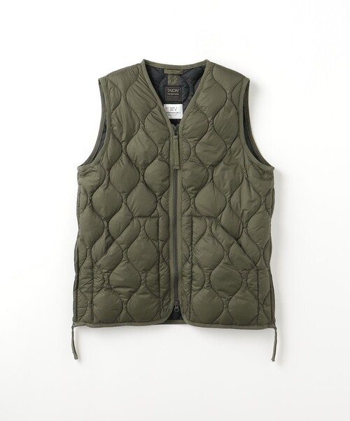 TAION＞ミリタリー Vネック ダブルジップ ダウンベスト（ダウンベスト